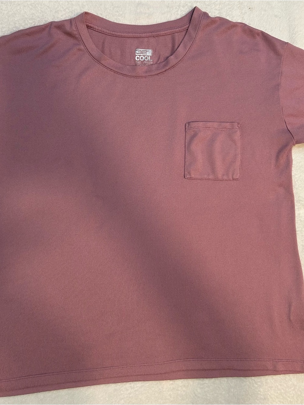 32 Degrees Cool Women’s Sz L Mauve Crewneck Short Sleeve Tee with Pocket